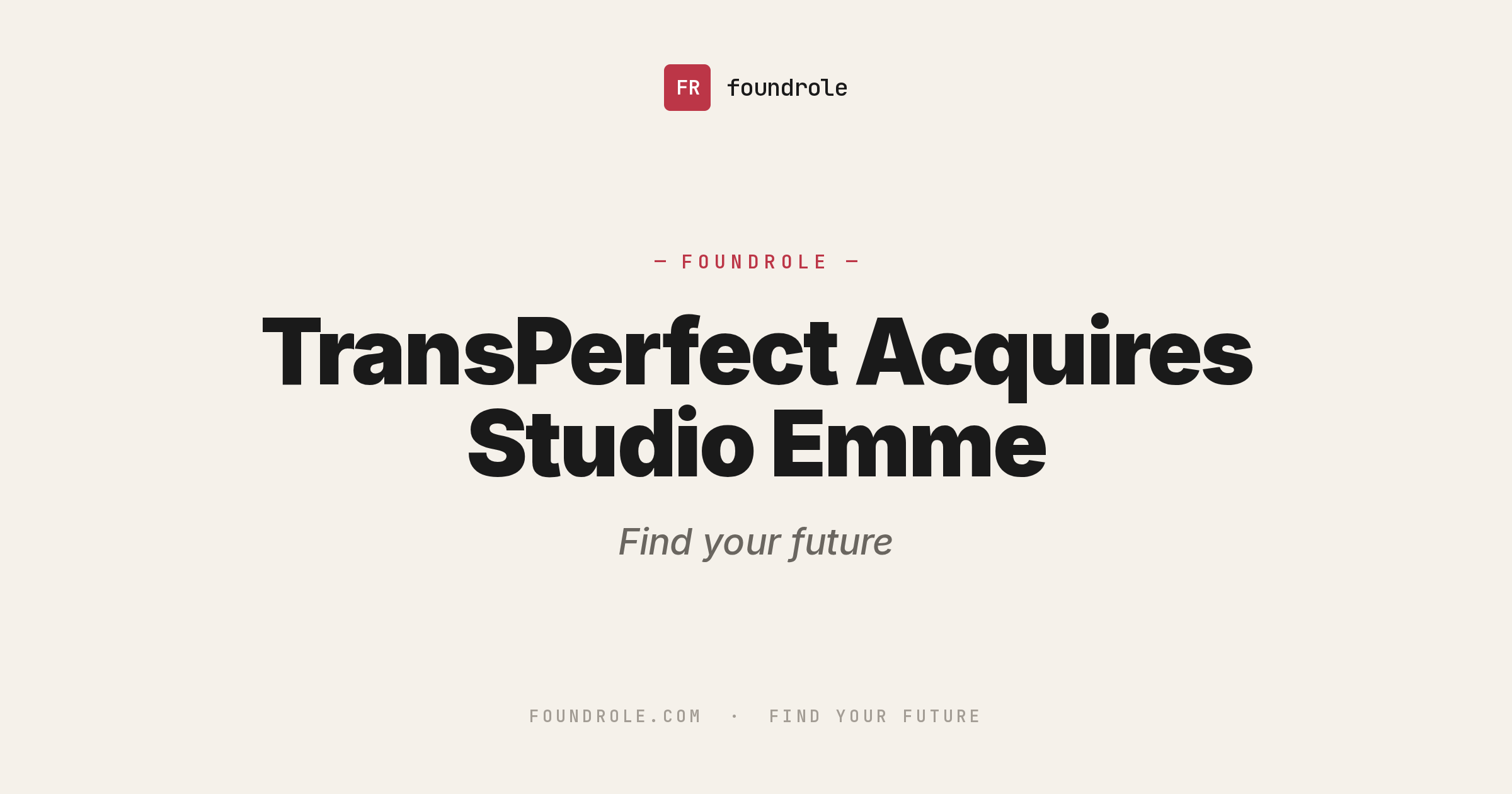 TransPerfect Acquires Studio Emme
