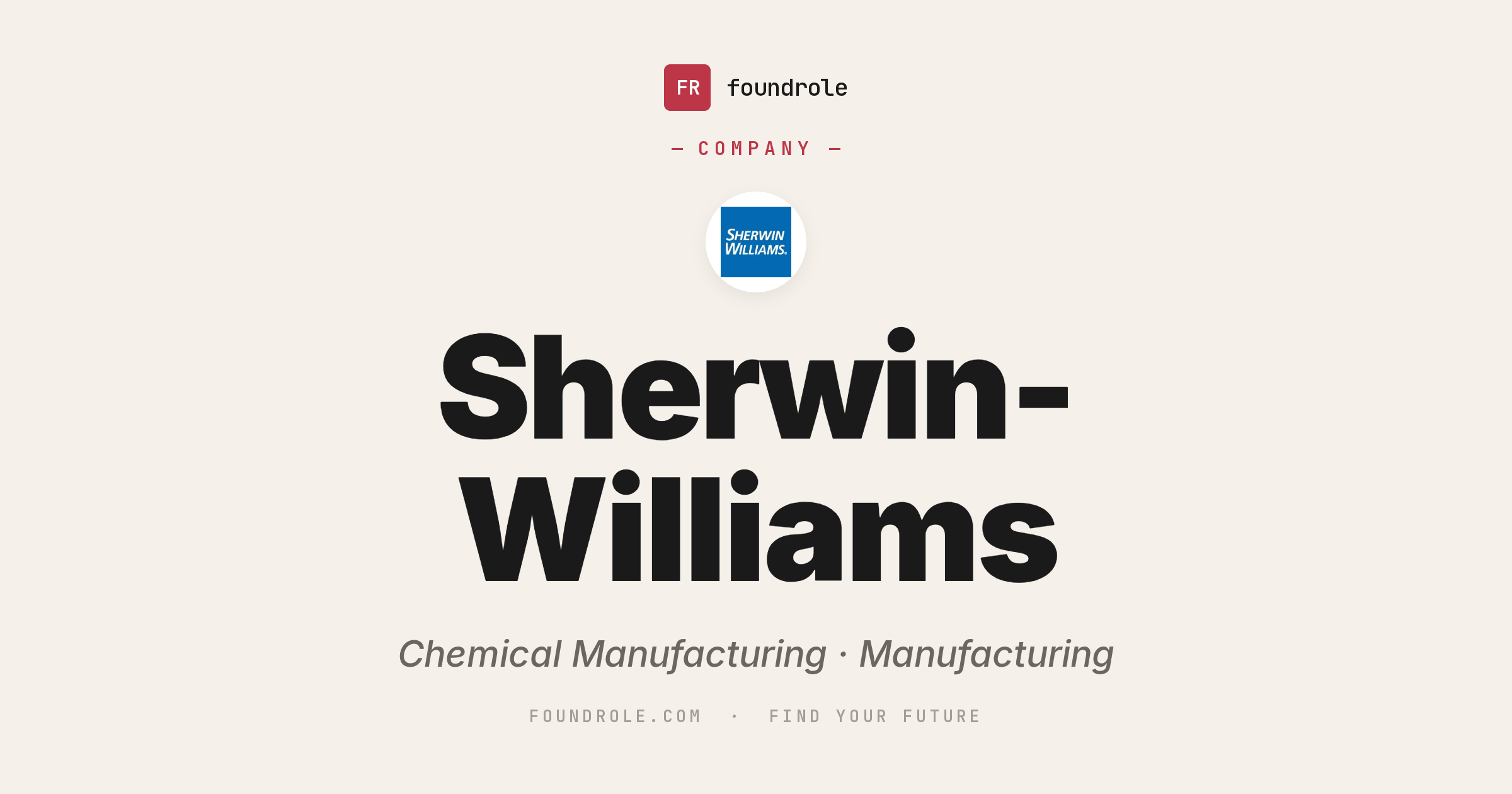 Sherwin-Williams Jobs & Careers — Paint & Coatings