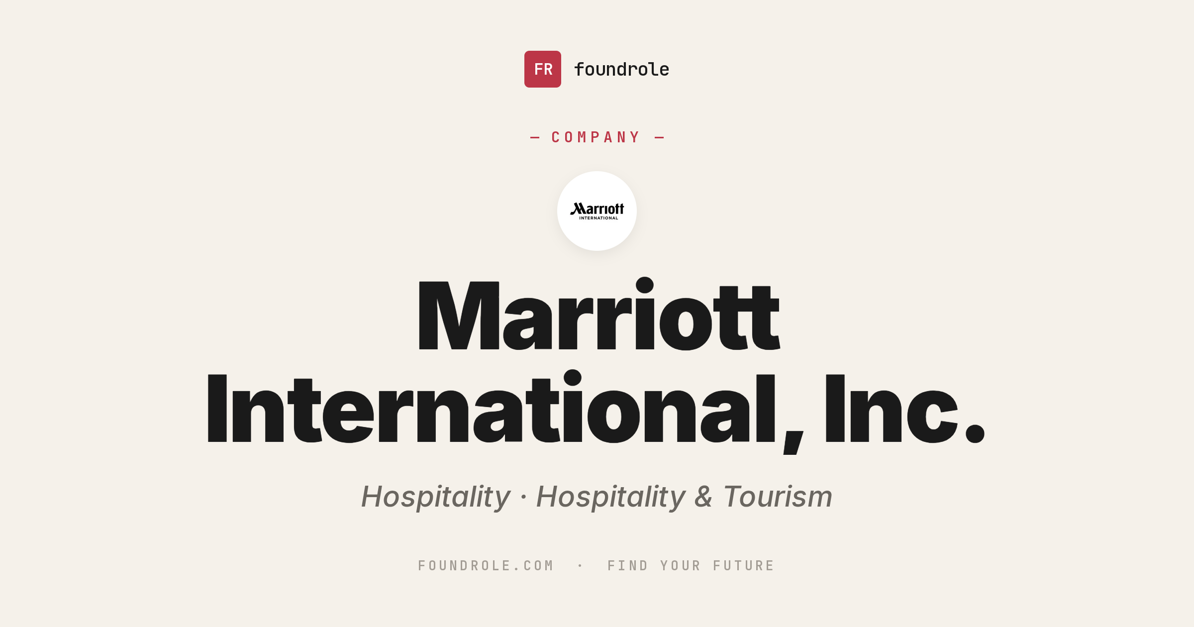 Marriott International Jobs & Careers — Hospitality