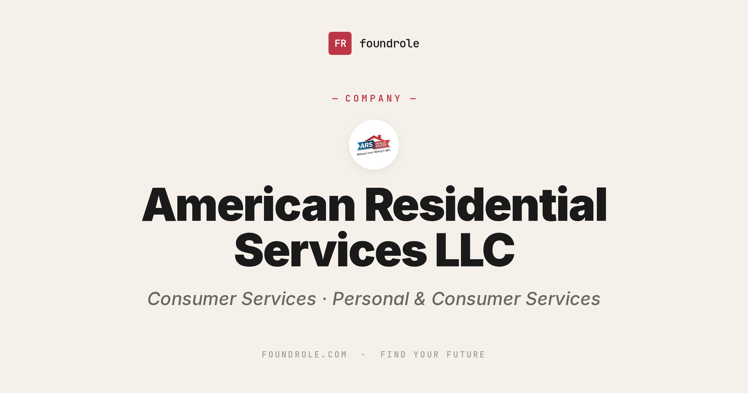 ARS/Rescue Rooter Jobs & Careers — Home Services