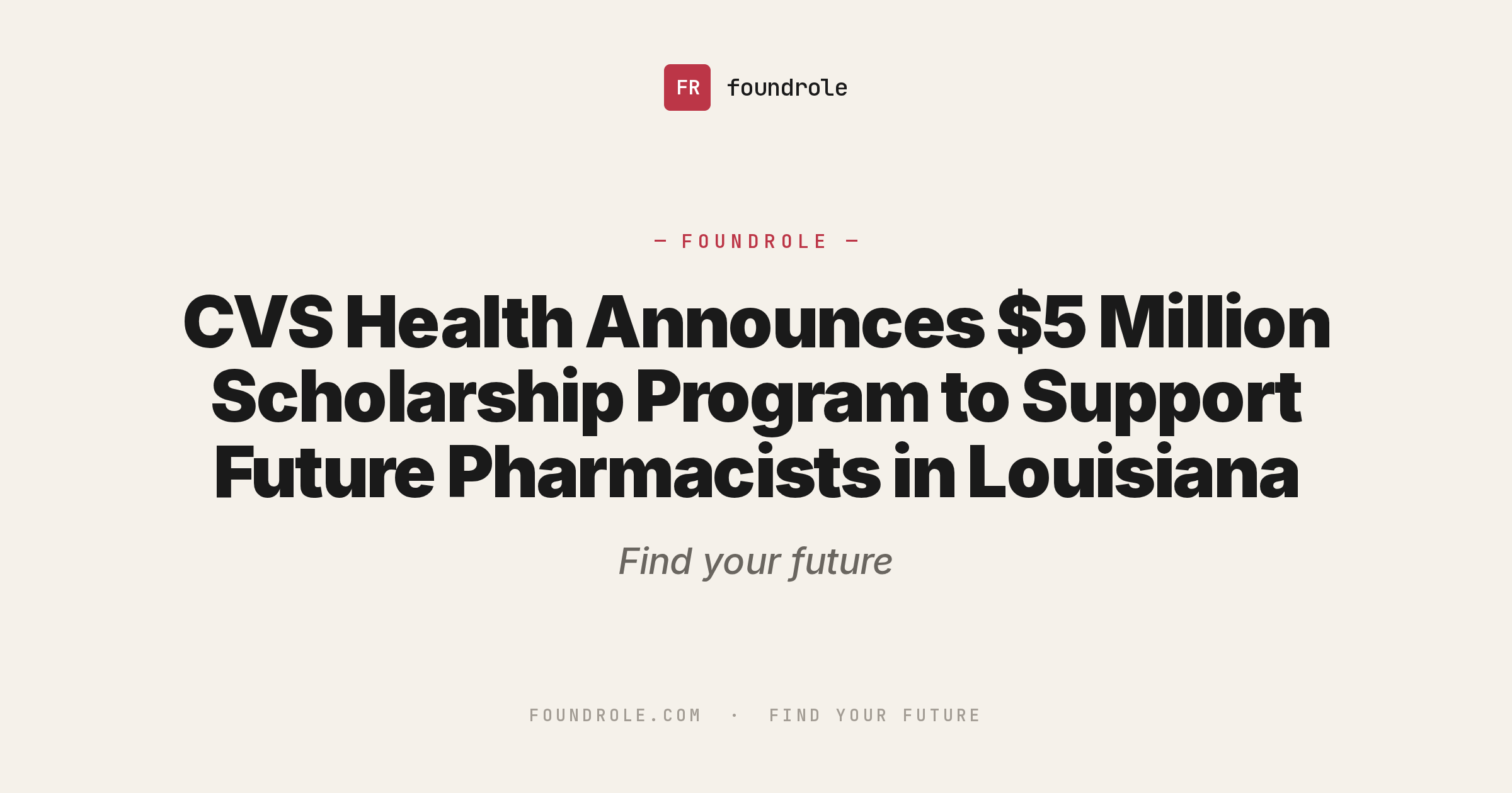 Cvs Program CVS Health Announces $5 Million Scholarship Program to Support Future