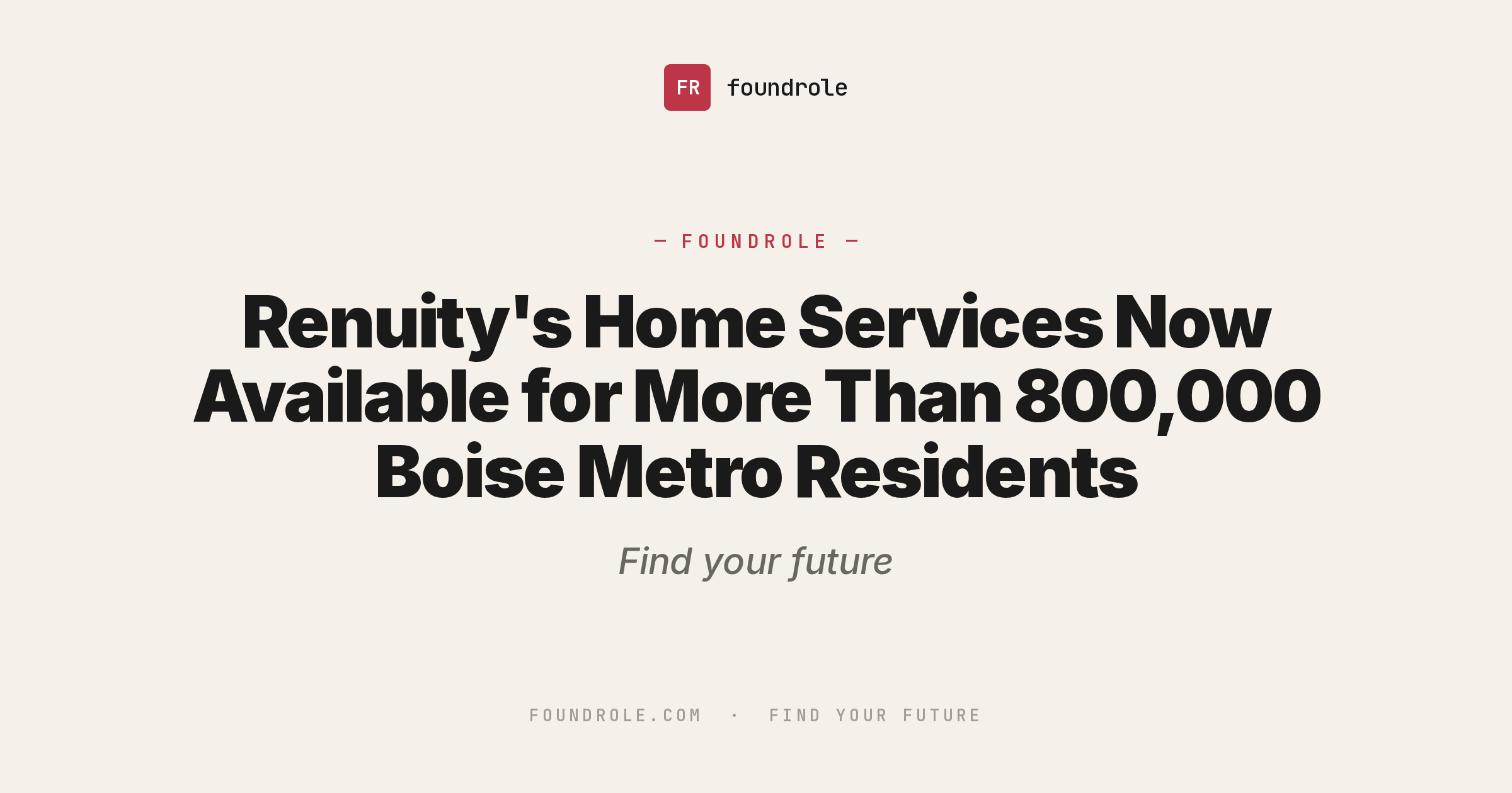 Renuity's Home Services Now Available for More Than 800,000 Boise