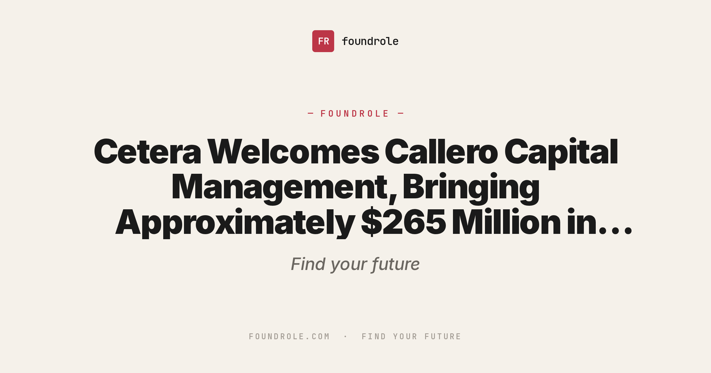 Cetera Welcomes Callero Capital Management, Bringing Approximately