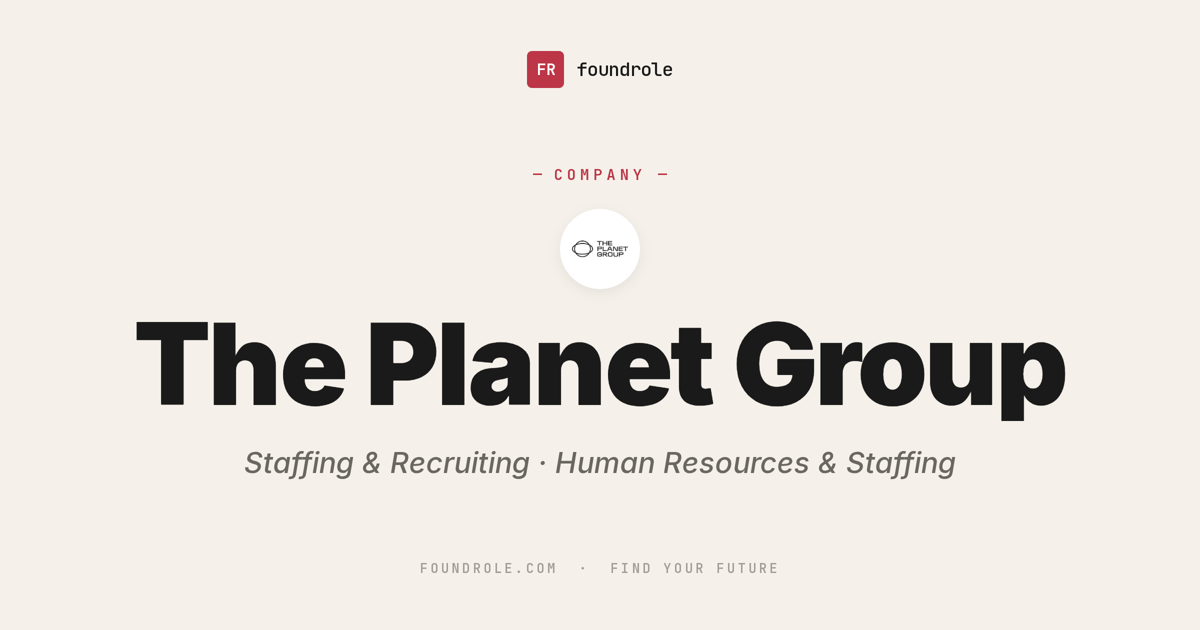 The Planet Group Jobs & Careers — Staffing & Recruiting