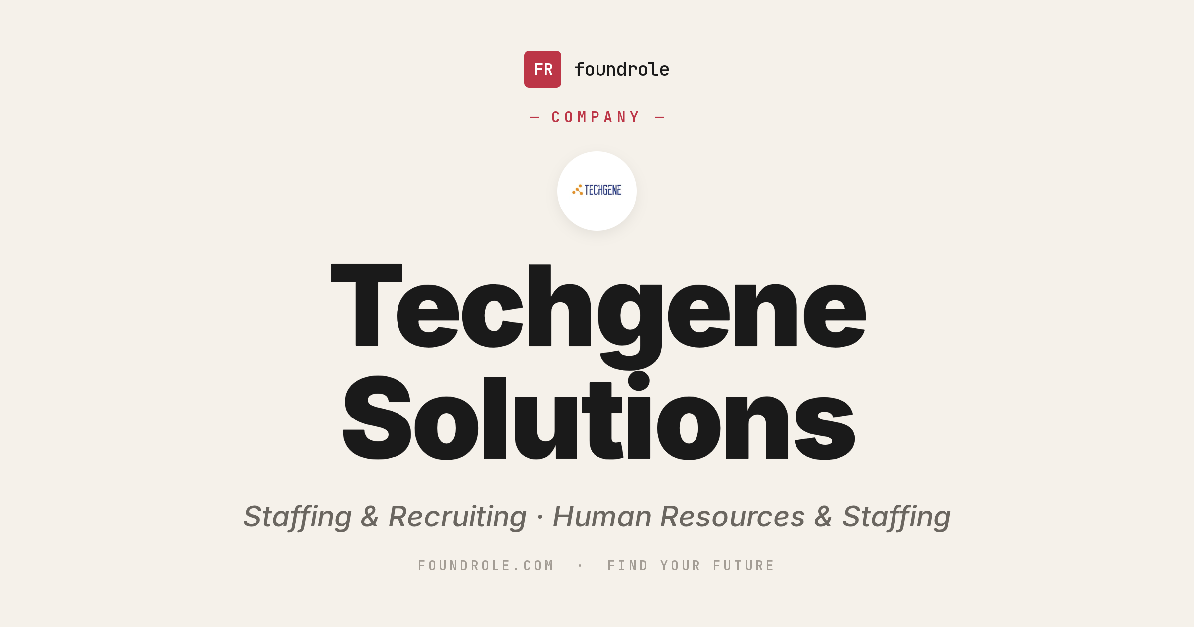 Techgene Solutions Jobs & Careers — IT Staffing