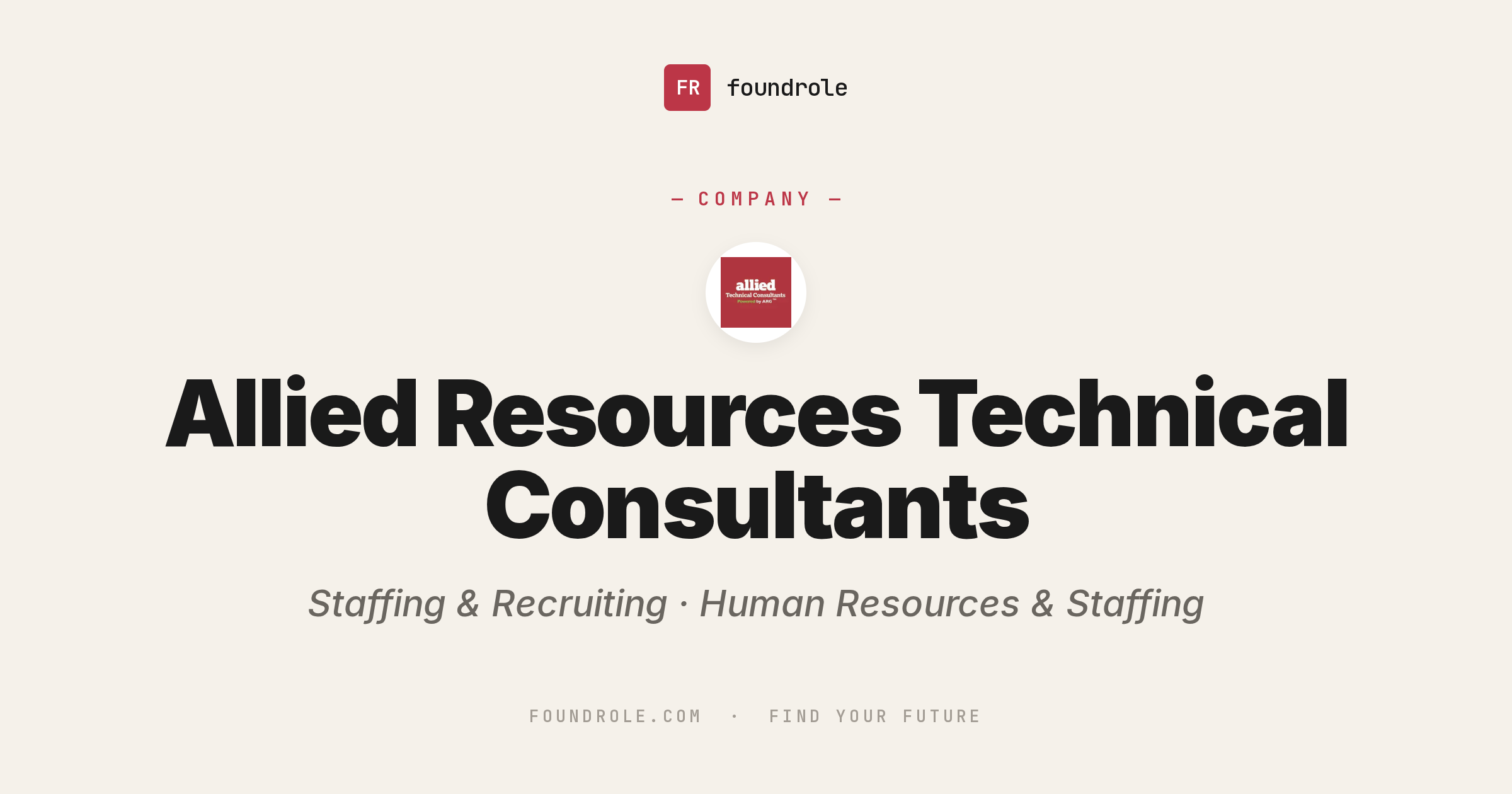 Allied Resources Technical Consultants Jobs & Careers