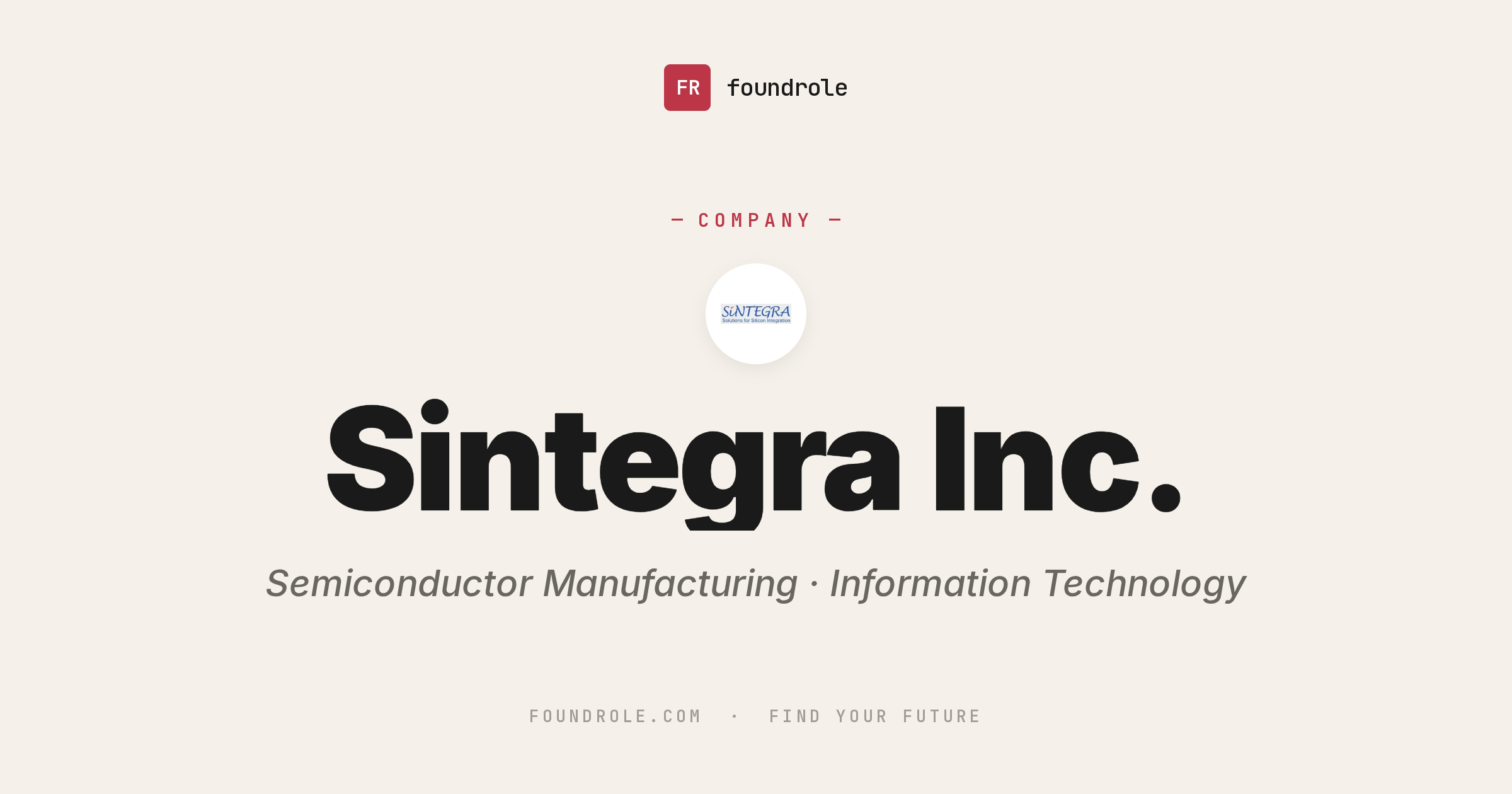 Sintegra Inc. Jobs & Careers — Semiconductor Engineering