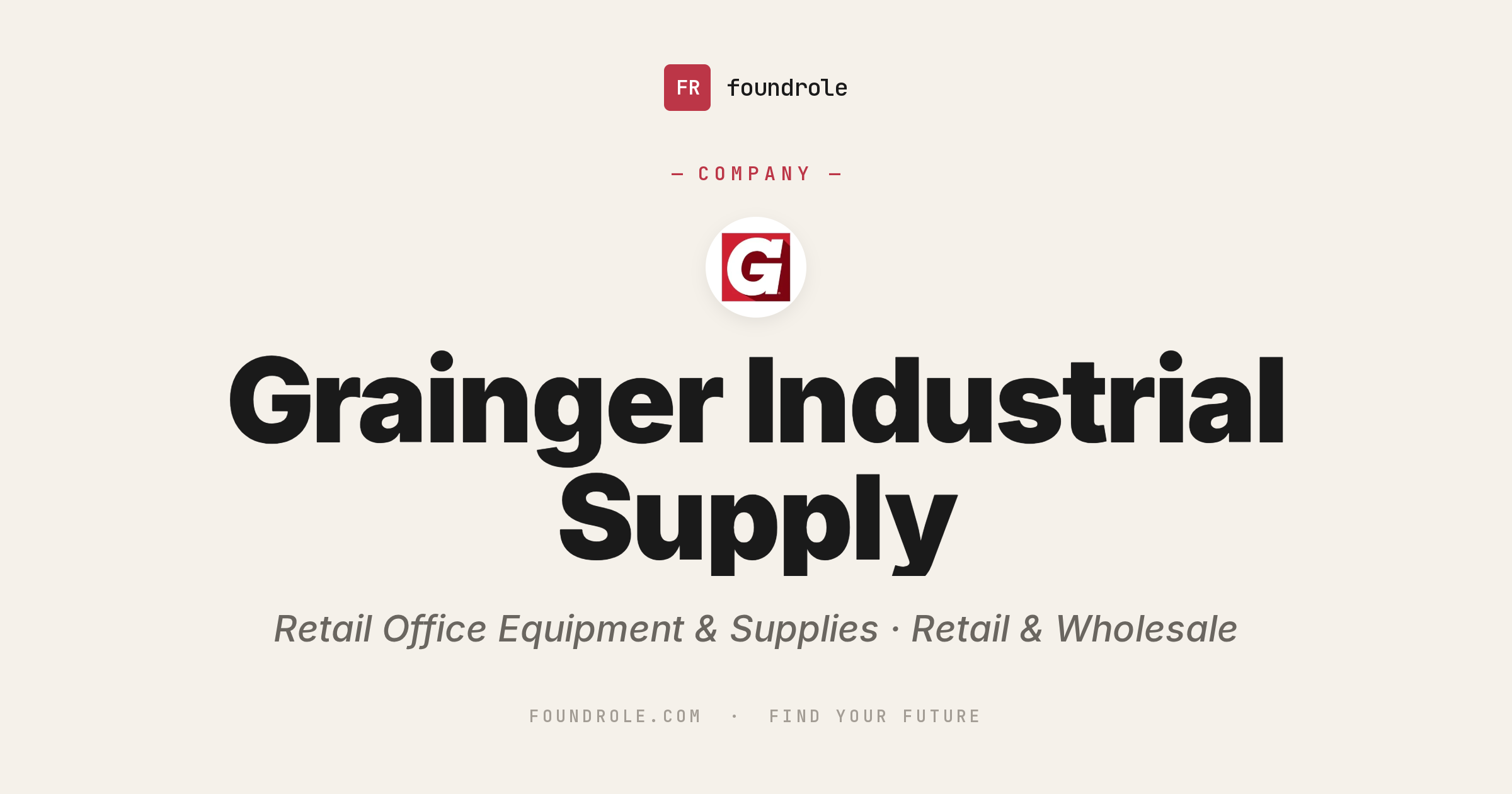 Grainger Jobs & Careers — Industrial Distribution