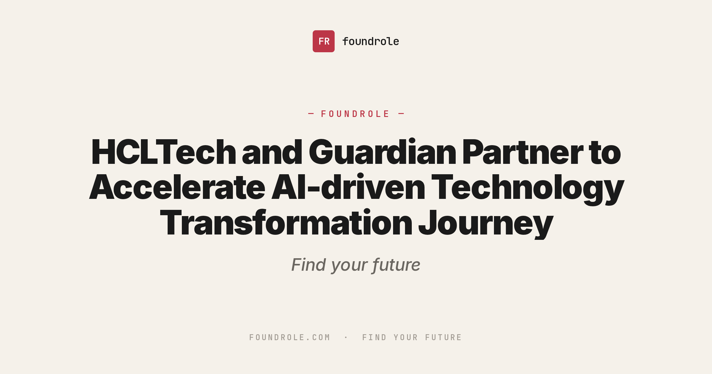 HCLTech and Guardian Partner to Accelerate AI-driven Technology