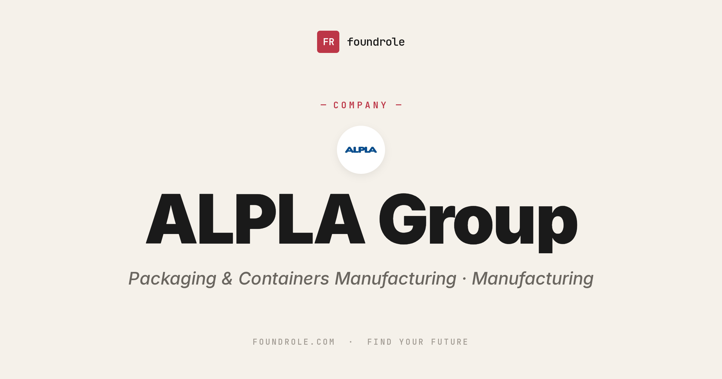 ALPLA Group Jobs & Careers — Plastic Packaging Mfg