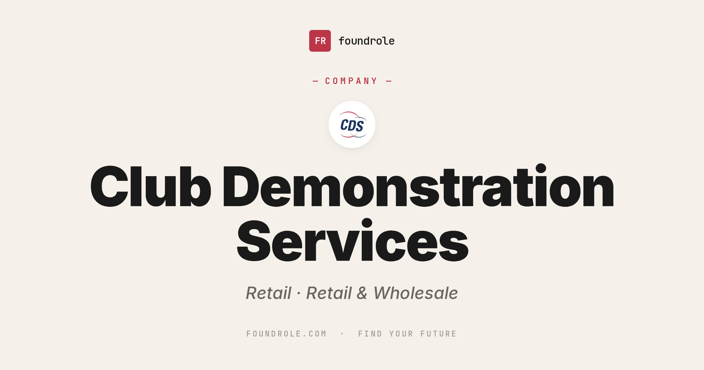 CDS Club Demonstration Services Jobs & Careers