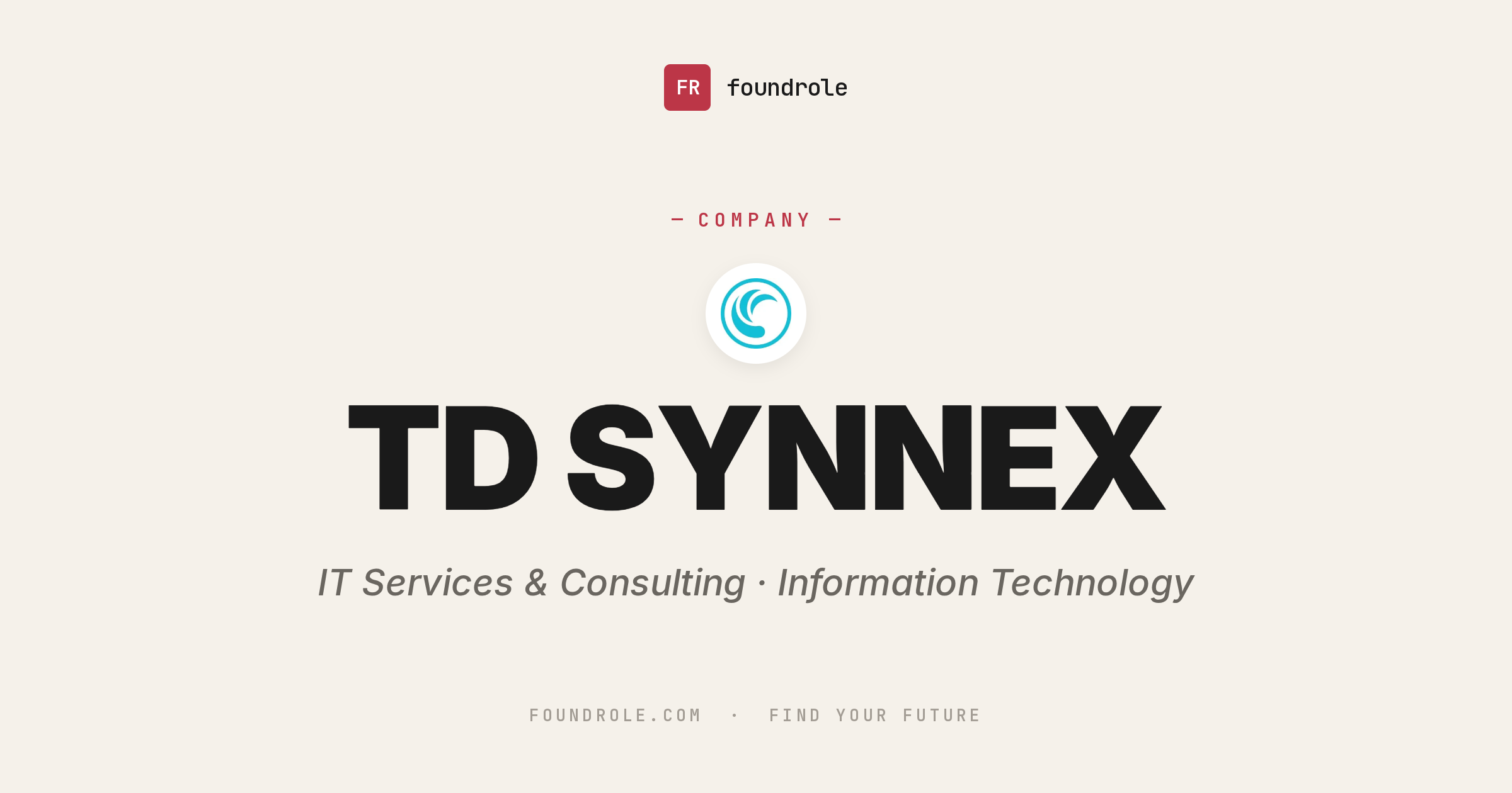 TD SYNNEX Careers: Leading IT Distributor & Technology Jobs