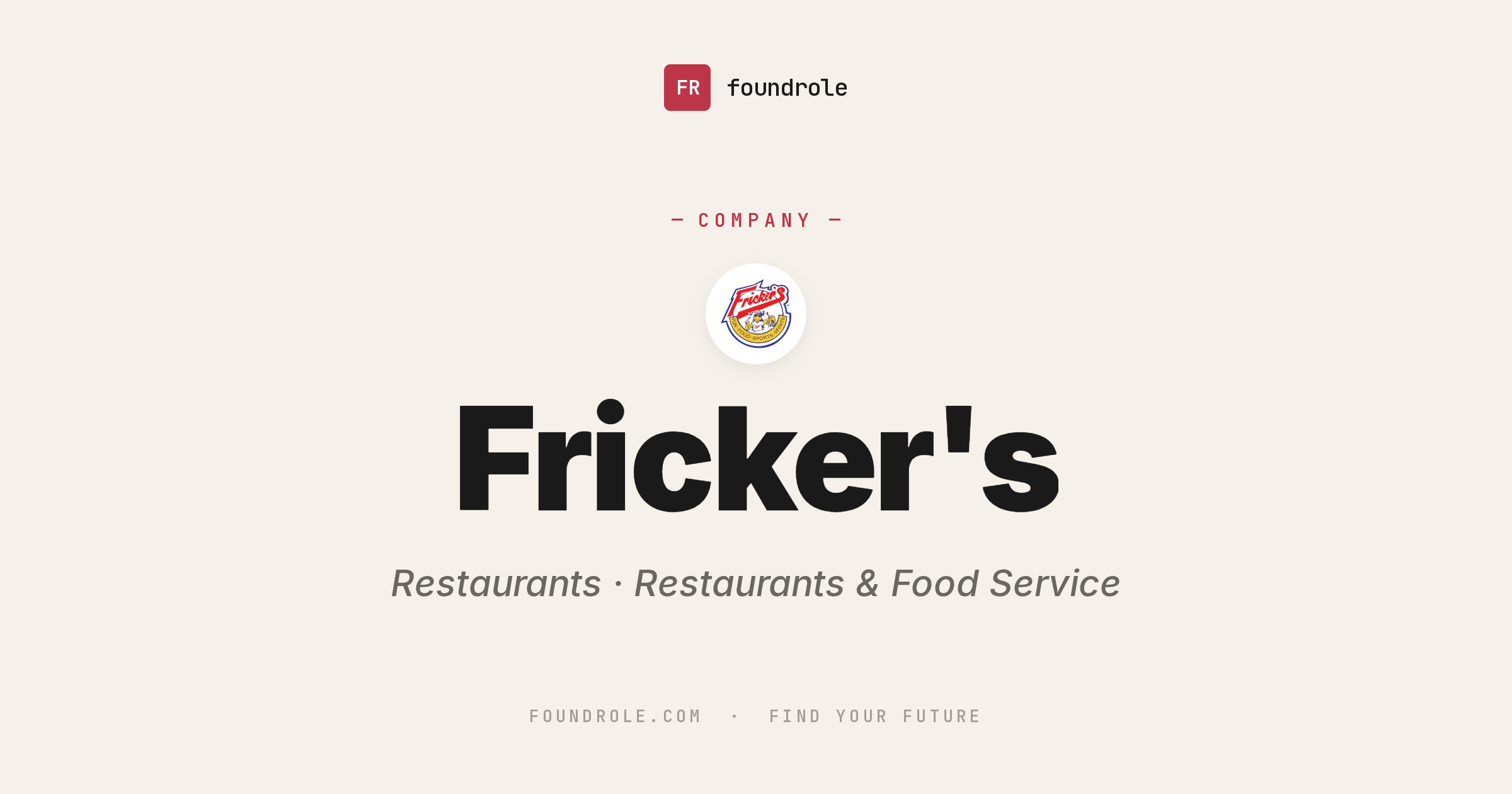 Fricker's Jobs & Careers — Sports Bar & Dining