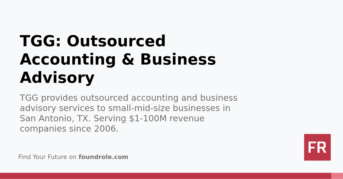 TGG Accounting Leading Outsourced Accounting & Finance Jobs