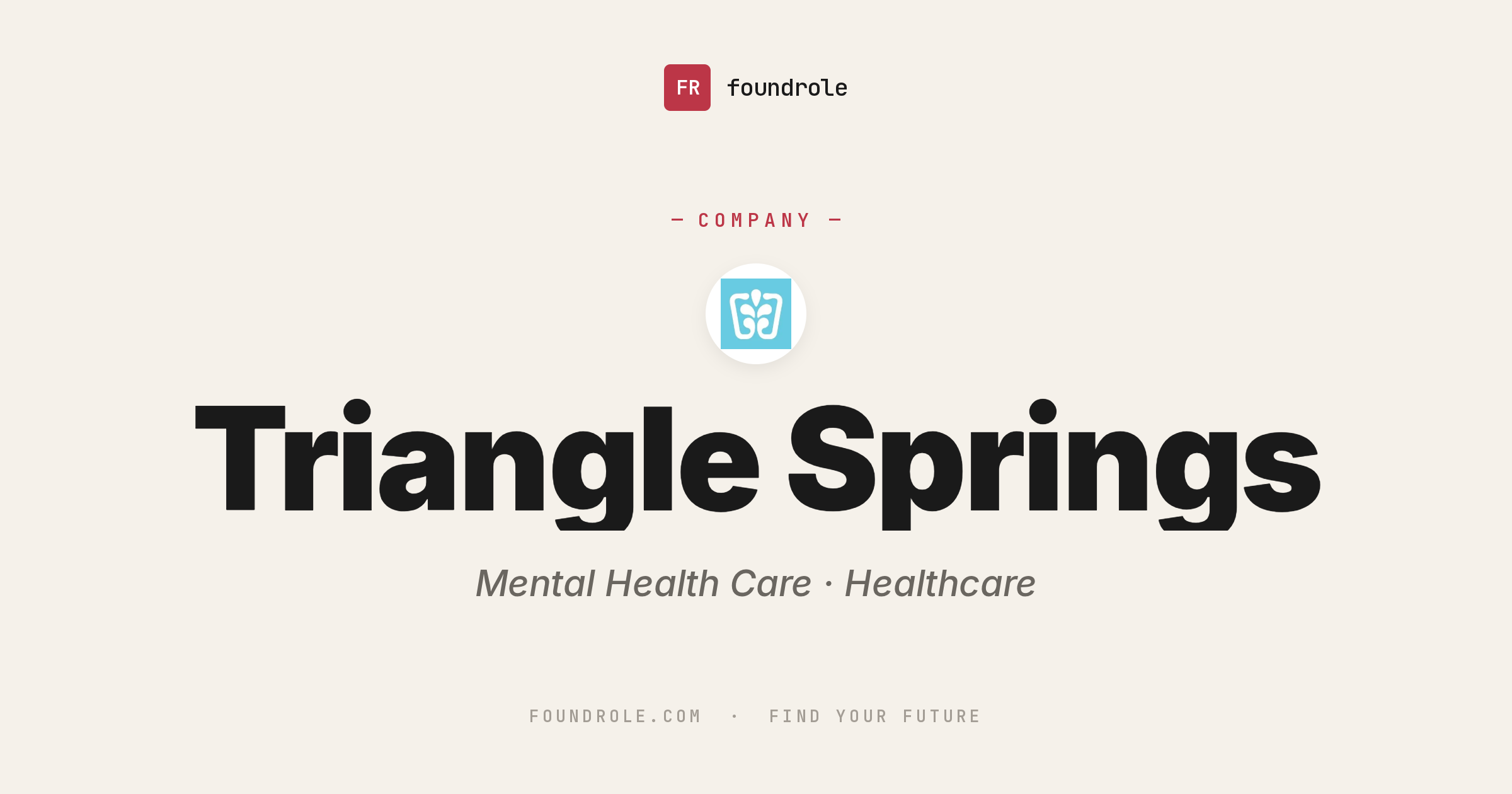 Spring Ttriangle Triangle Springs Jobs & Careers — Behavioral Health