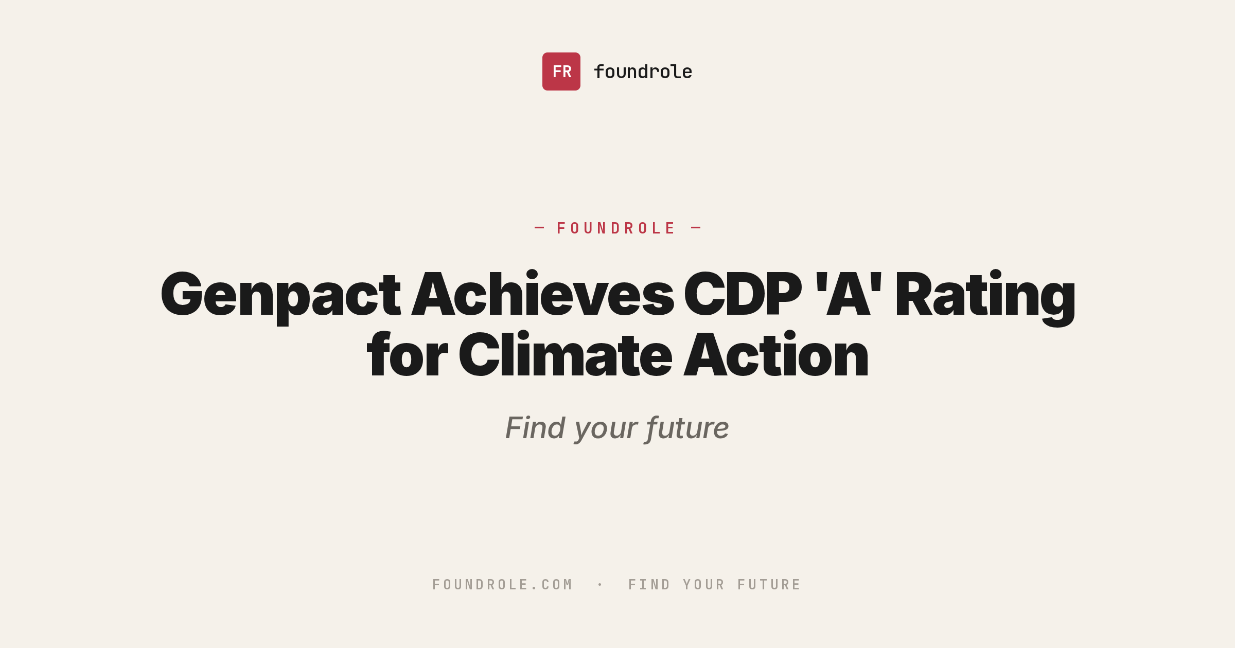Genpact Achieves CDP 'A' Rating for Climate Action