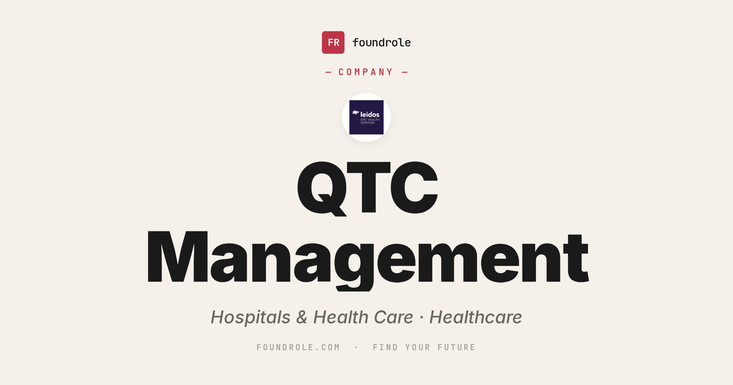QTC Management Jobs & Careers — Federal Health Services