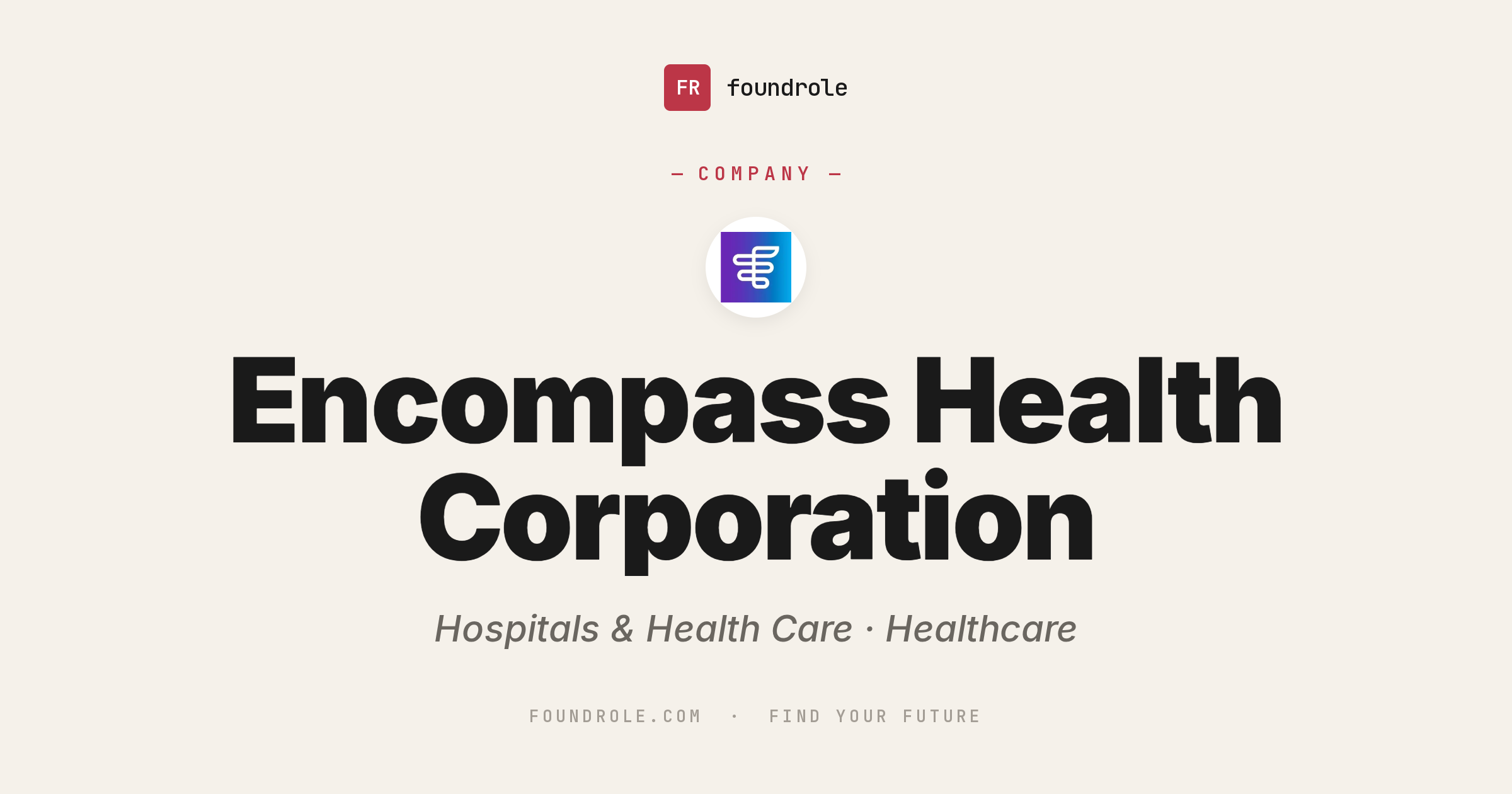 Encompass Health Jobs & Careers — Rehabilitation