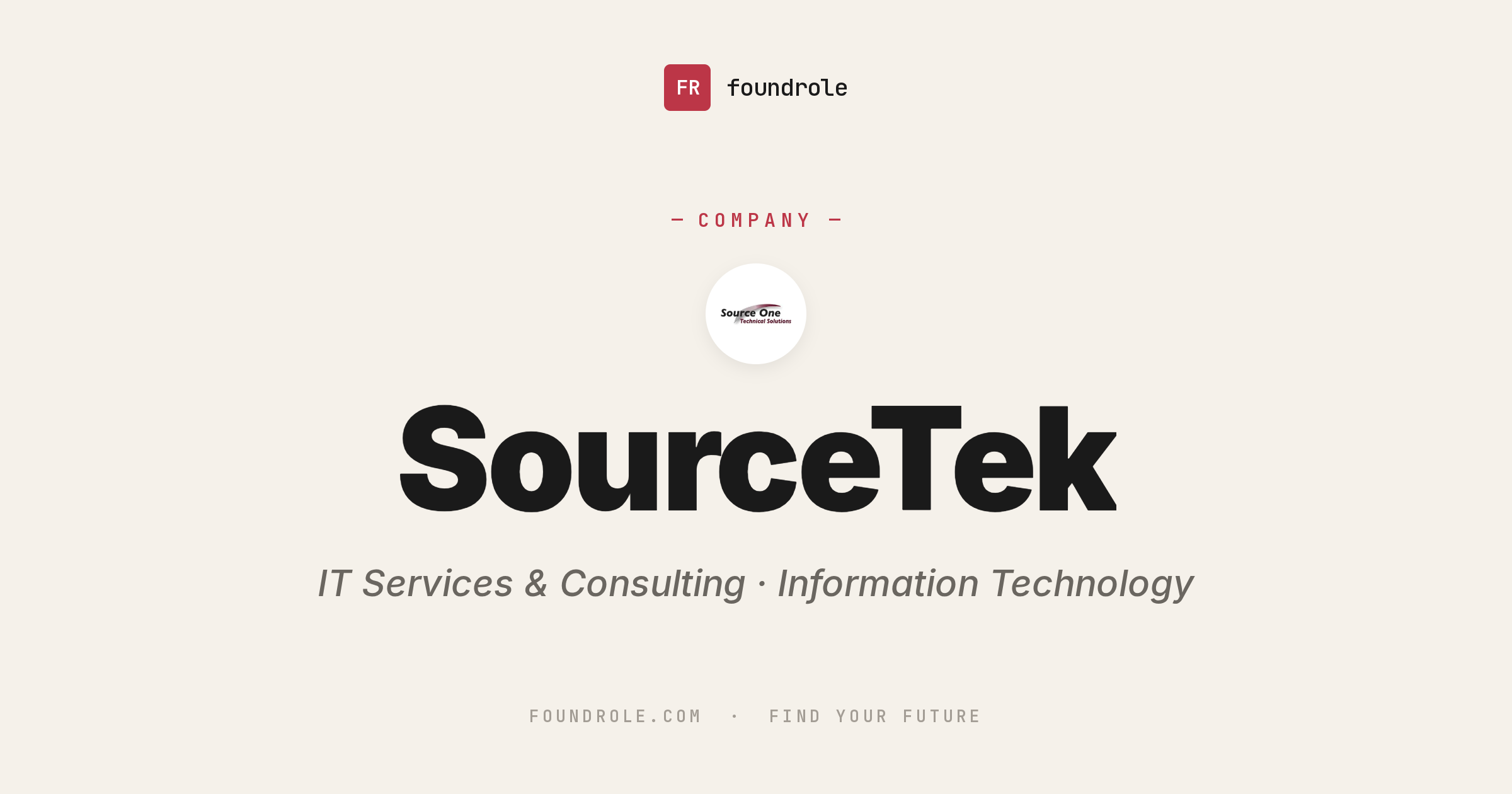 Source One Technical Solutions Jobs & Careers — IT Staffing