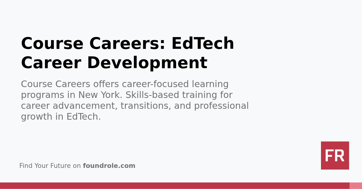 Course Careers: EdTech Career Development