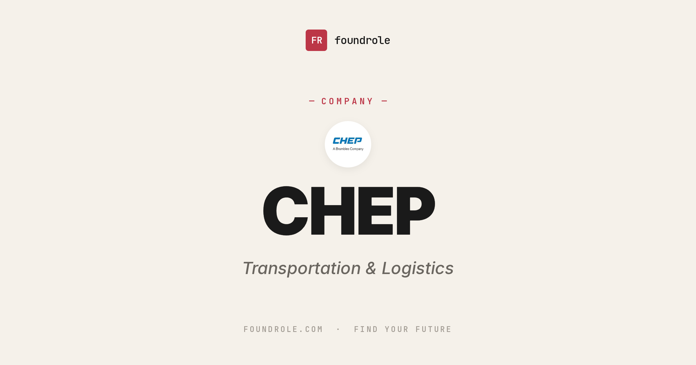 CHEP Jobs & Careers — Supply Chain & Pallet Pooling