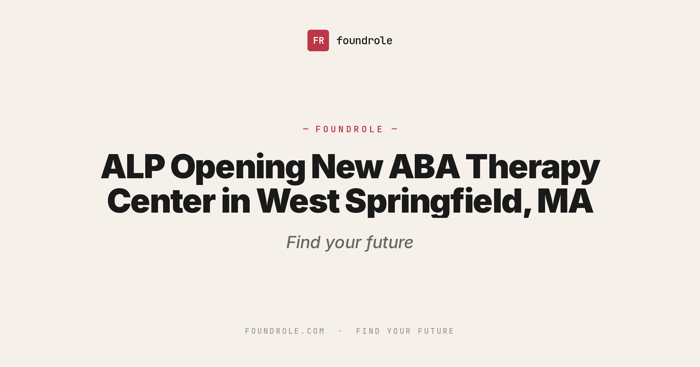 ALP Opening New ABA Therapy Center in West Springfield, MA