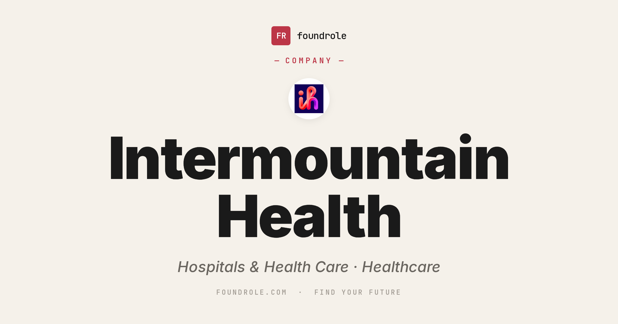 Intermountain Health Jobs & Careers — Hospital System