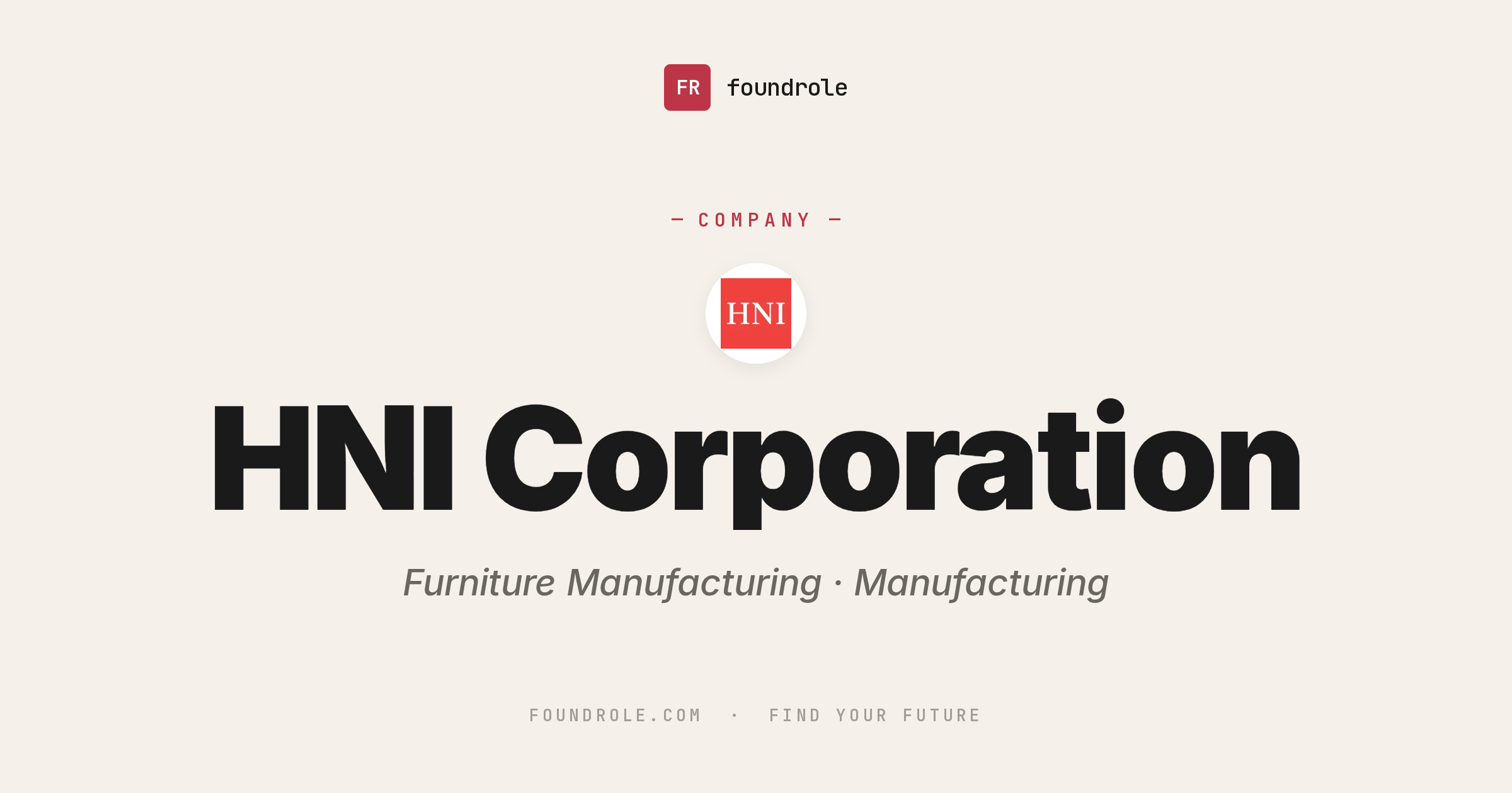 HNI Corporation Jobs & Careers — Furniture Manufacturing