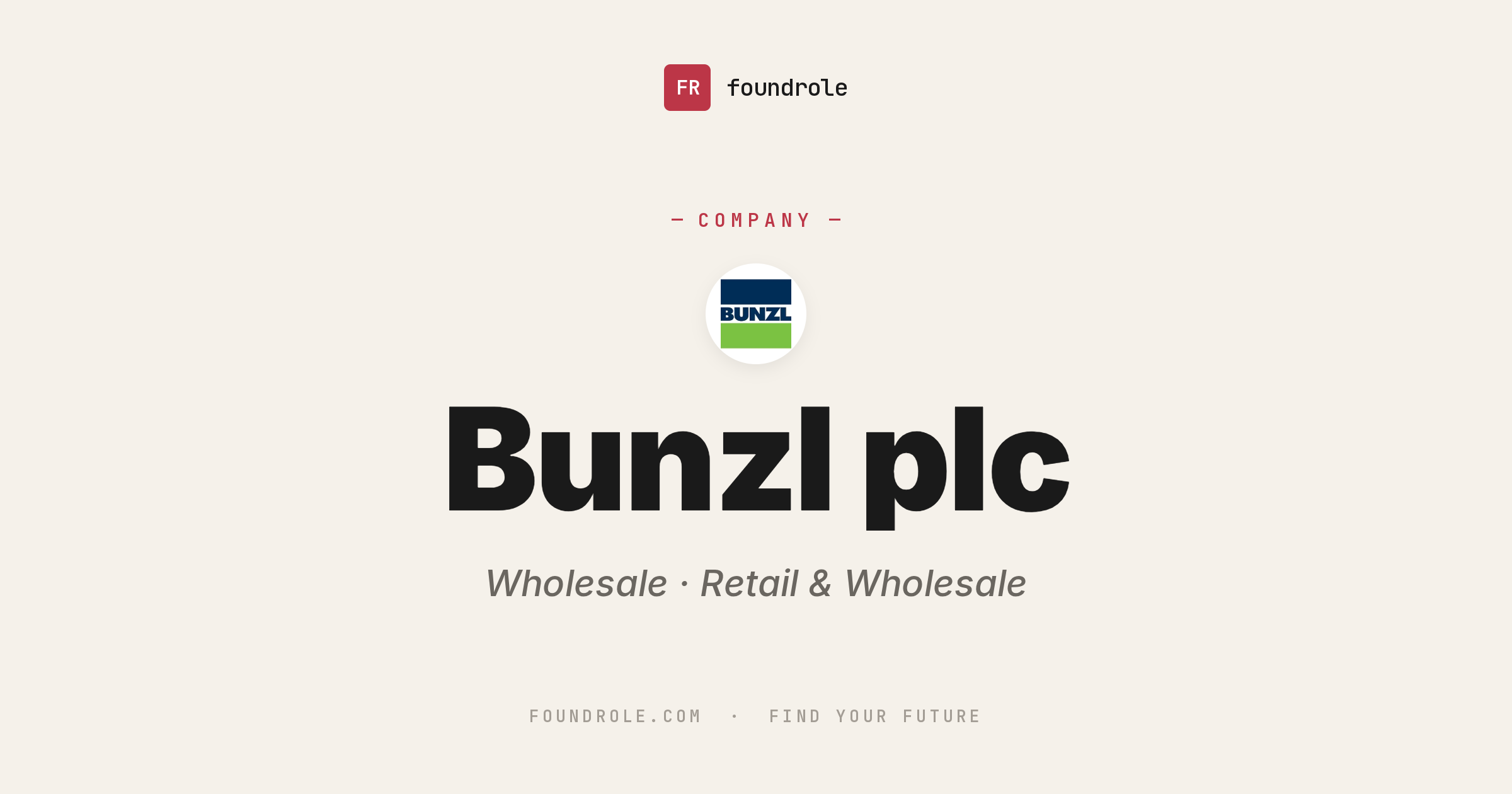 Bunzl Jobs & Careers — Global Distribution & Wholesale
