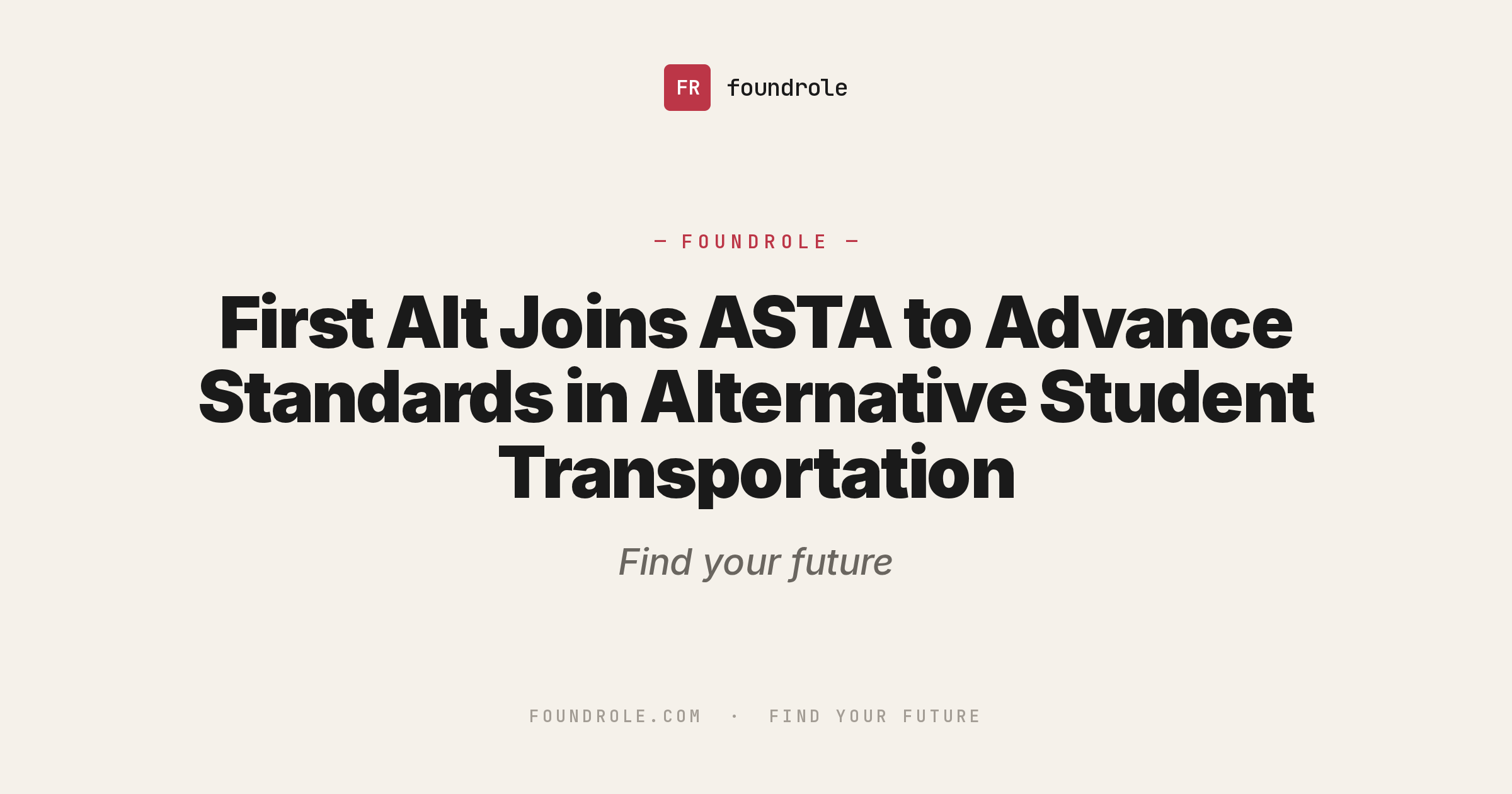 First Alt Joins ASTA to Advance Standards in Alternative Student
