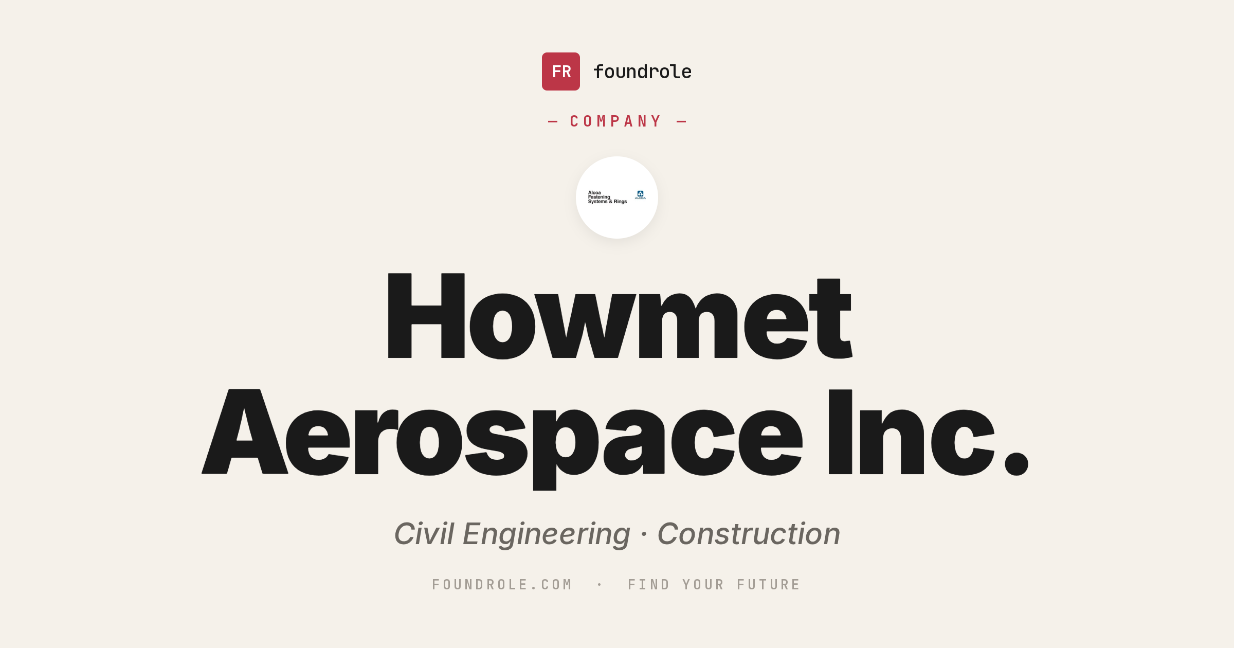 Howmet Aerospace Jobs & Careers — Aerospace Manufacturing