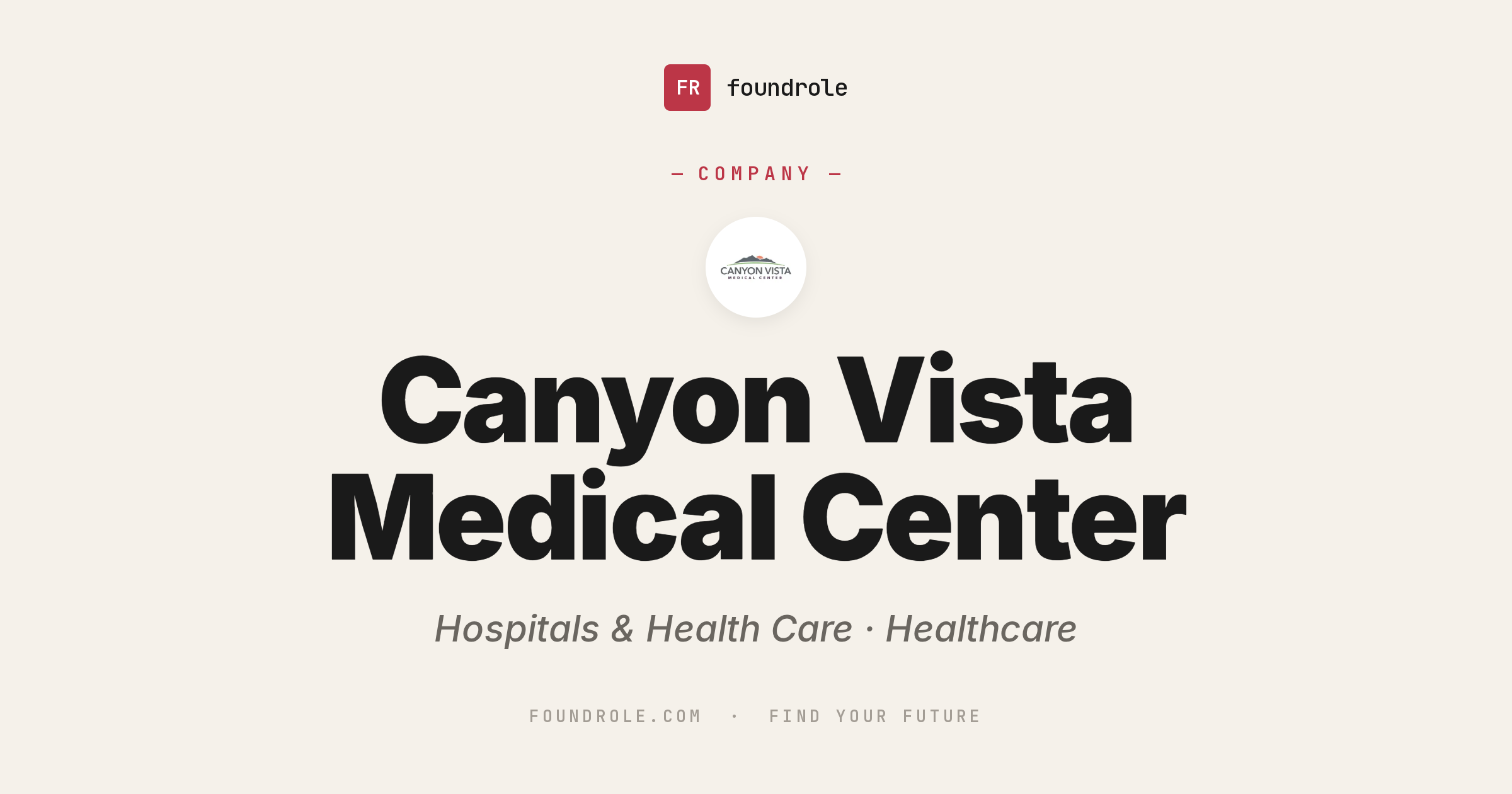 Canyon Vista Medical Center Jobs & Careers — Hospital