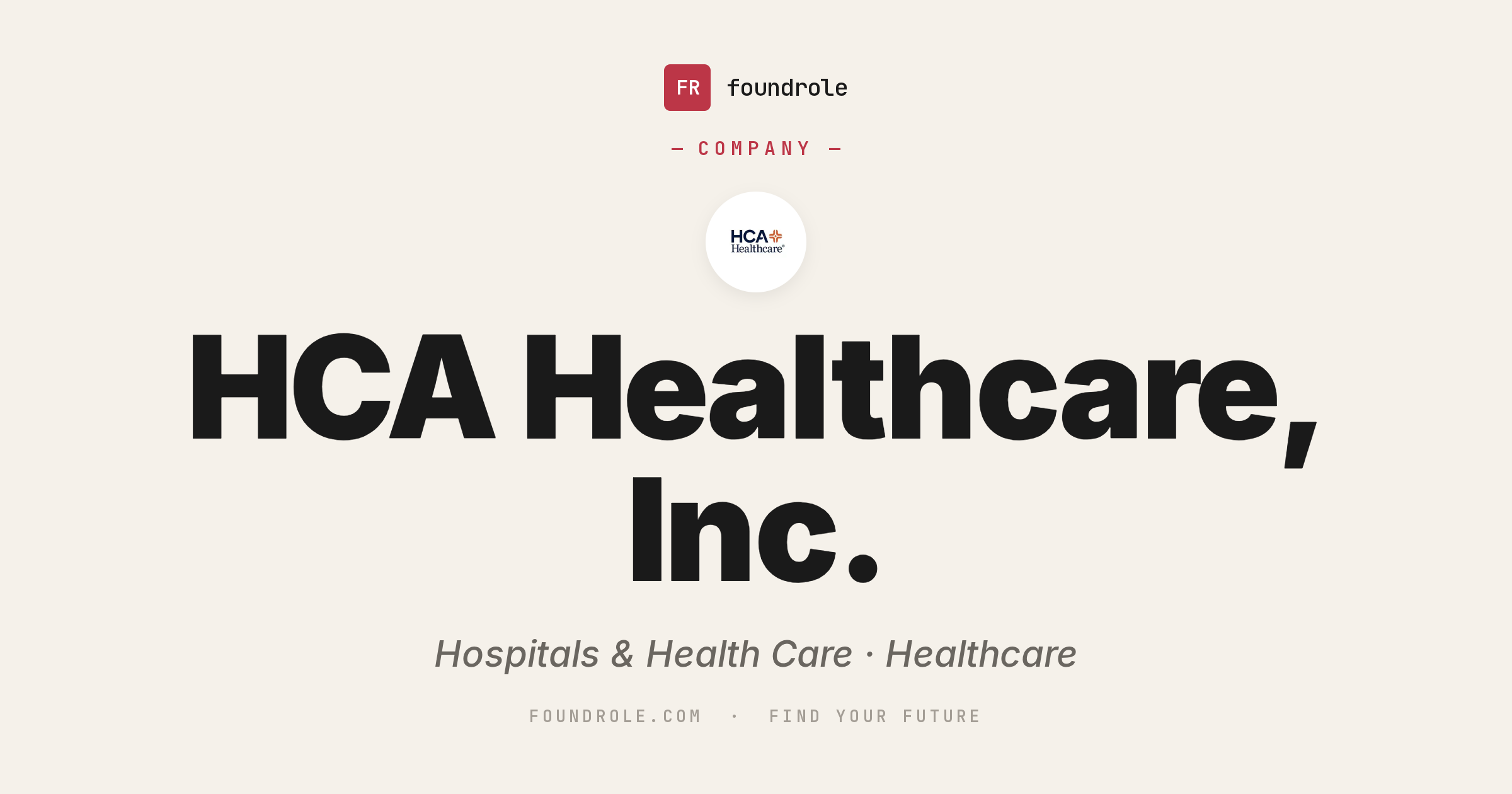 HCA Healthcare Jobs & Careers — Hospital Network