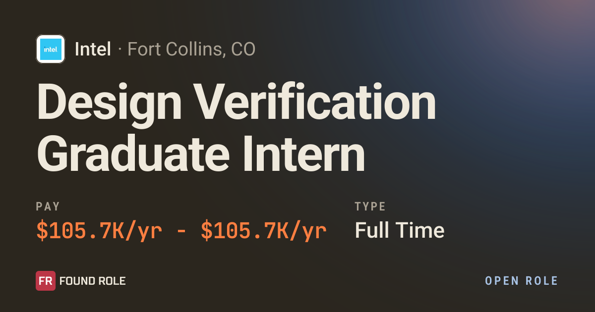 Checker Verification Design Verification Graduate Intern at Intel