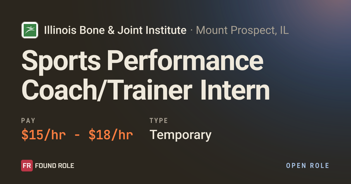 Sports Performance Coach/Trainer Intern