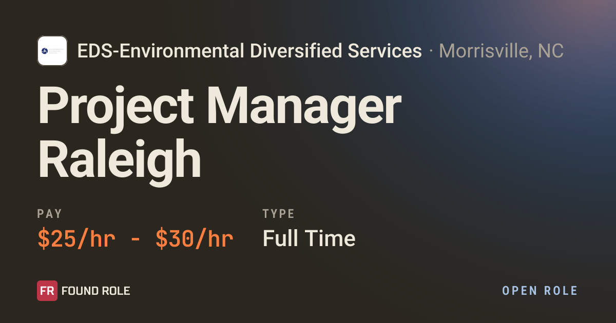 Project Manager Raleigh