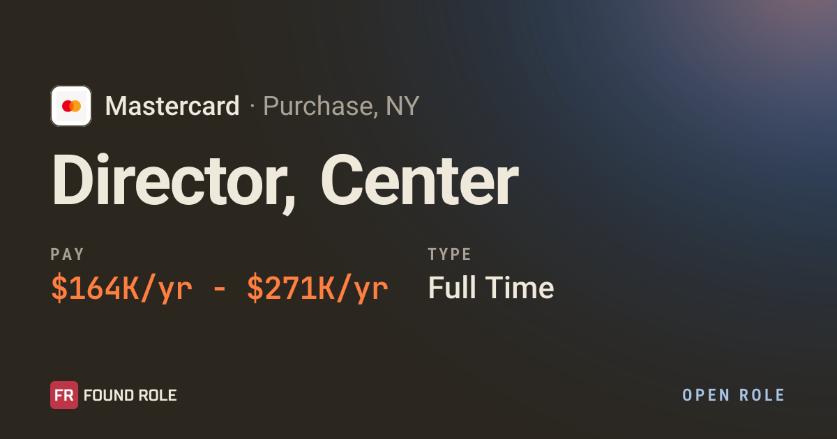 Director, Center at Mastercard in White Plains, NY