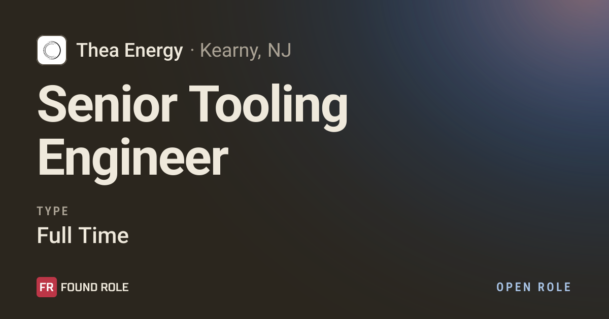Senior Tooling Engineer at Thea Energy in Kearny, NJ