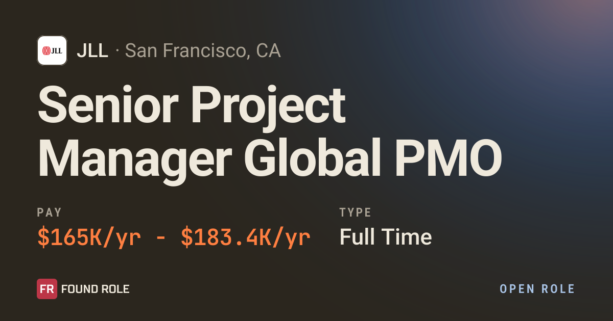 Senior Project Manager Global PMO at JLL