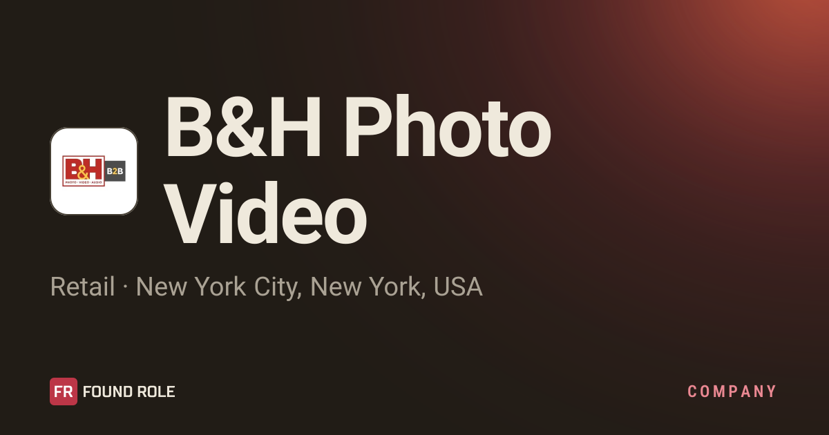 B&H Photo Video Jobs — Open Roles, Pay and Visa Sponsorship