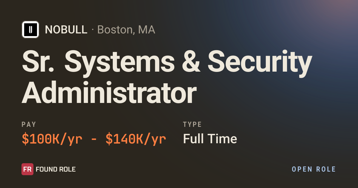 Sr. Systems & Security Administrator at NOBULL